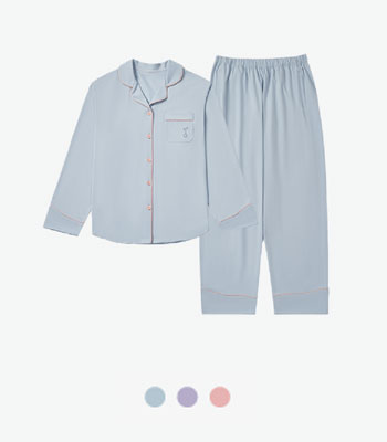 棉氨刺绣家居服女款